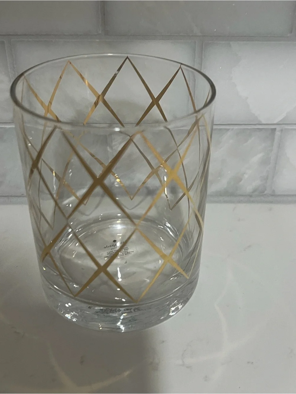 kate spade Clear Glass Tumblers with Gold Lattice - Set of 2